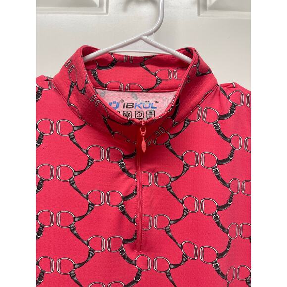 IBKUL Women's classic key long-sleeve mock neck pink equestrian size L - Picture 4 of 7